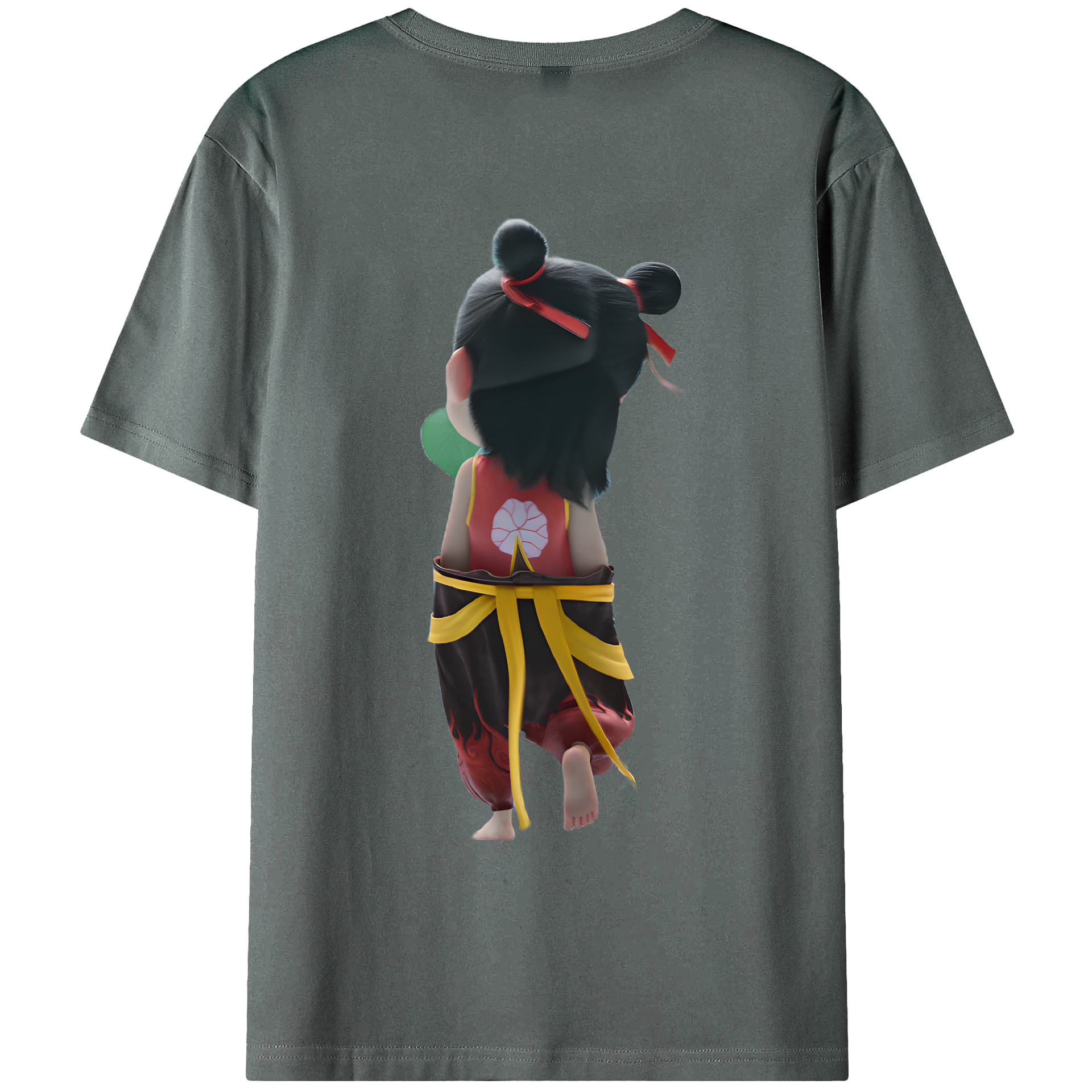 （画像用） Ne Zha 2 ナタ 魔童の大暴れ 綿100％ メンズ半袖Tシャツ（バックプリント） 通気性